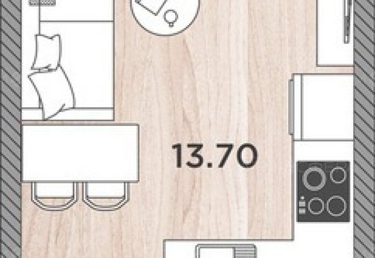 Студия 25,30 м² в ЖК Сады у Моря