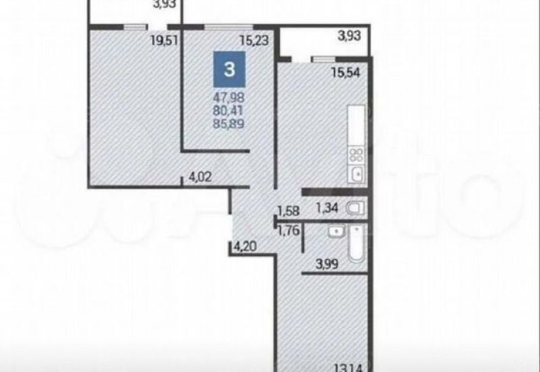 Продается 3-к. квартира в Анапе.