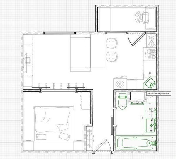 1-к. квартира, 38,7 м²